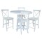 International Concepts 36 in. Solid Wood Round Extension Dining Table with 4 Counter Height Stools in White K08-36RXT-23-S6132-4 - alternate 4